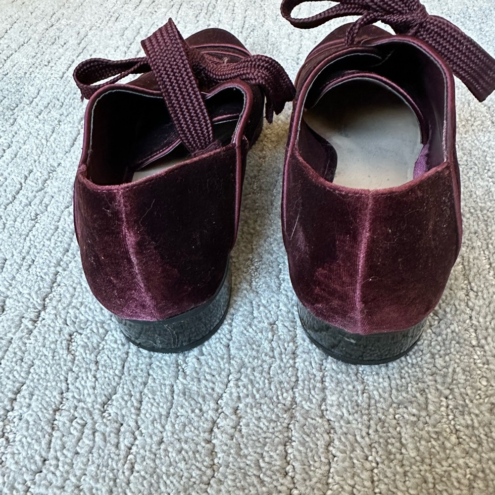 Nine West Burgundy Velvet Oxfords Size 9.5 - Picture 9 of 13